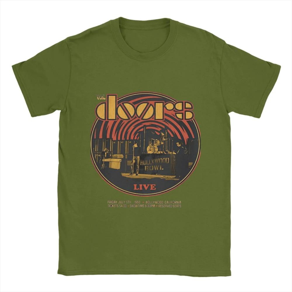 Summer Vintage The Doors T-Shirt Music Leisure T-Shirts Men  Comfortable Oversize Top Tees Short Sleeve Vintage Tshirt