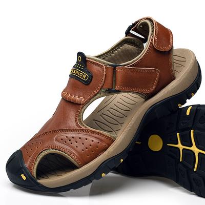 Herren Strandsandalen Mann 2025 Herren Sommer Sandale Lässige Sneaker Pantoletten Marke Luxus Ledersandalen Herren Pantoletten Baotou