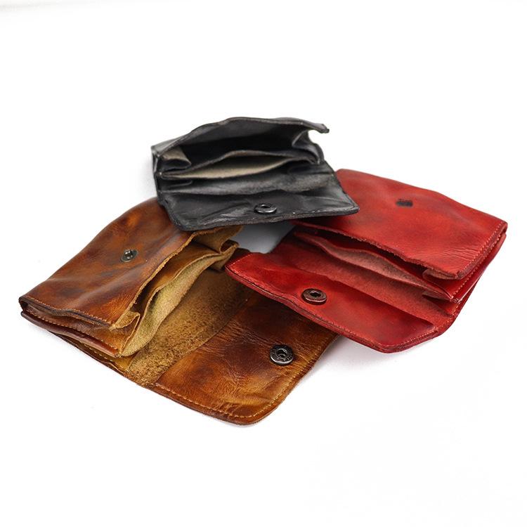 Vintage Vegetable Tanned Cowhide Accordion Card Holder and Simple Driver's License Case