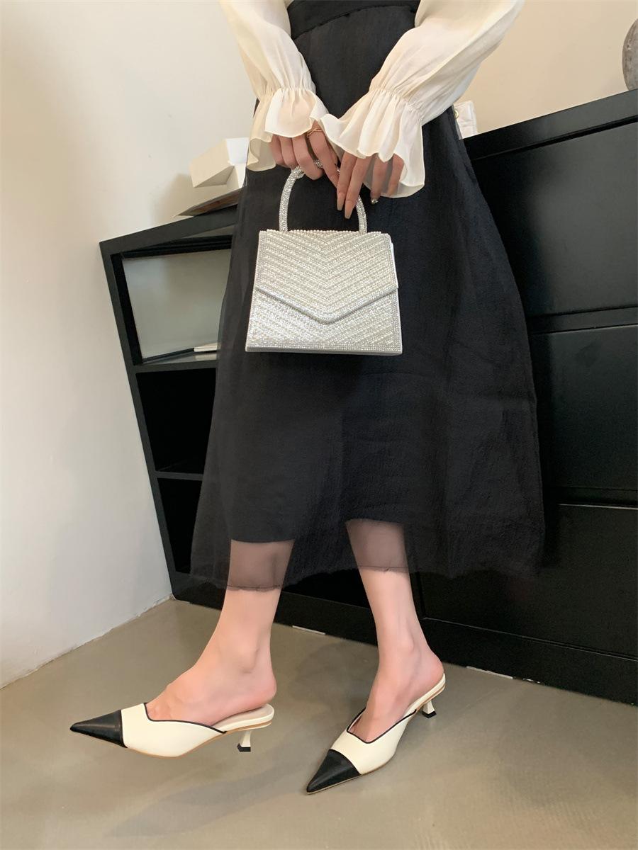 

Французские босоножки на низком каблуке с острым носком, женские, весна-лето, маленькие, ароматные, темпераментные, светские, две пары, одинарные туфли и полуботинки 39