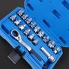 17Piece/Set Pass Through Socket Kit Ratcheting tool Heads and Case 1/2inch 3/8inch Drive for Home automobile Repair
