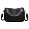 Middelaldrende kvinners veske Vintage crossbody-veske Flerlags mykt skinn skulderveske