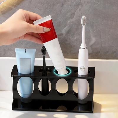 Countertop Toothbrush Holder Bathroom Toothbrush Stand with 4 Slots Z Shape Family