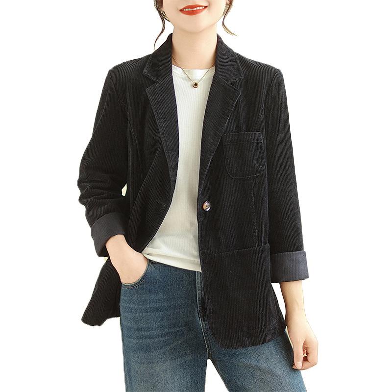 2026 Women's Solid Color Corduroy Cotton Jacket