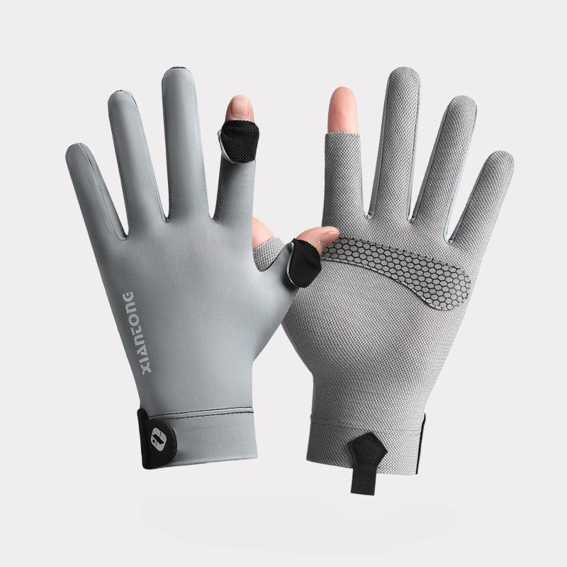Sunscreen Gloves Anti-purple Outdoor Line Men's Finger Ice Silk Short Thin