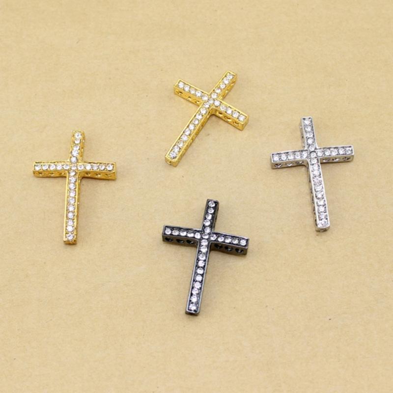 5pcs/lot Rhinestones Cross Charms 25X36mm Exquisite Pendants For Jewelry Making DIY Bracelets Necklace Pendants Accessories