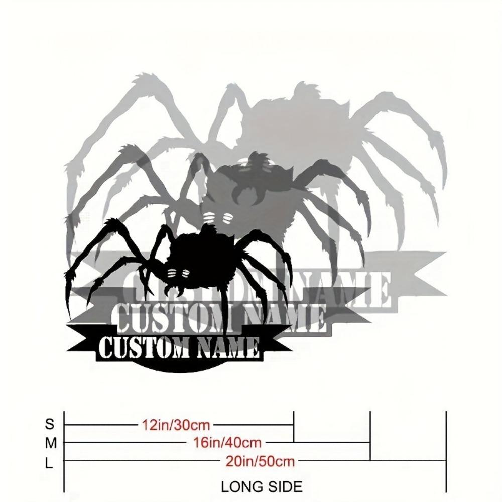 Custom Metal Wall Art Spider Web Design Personalized Name Tags Halloween Decor Bohemian Style Unique Gift