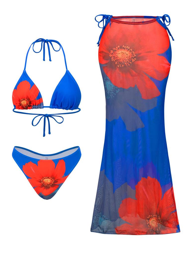 2025 European and American Triangle Cup Quick-Dry Bikini Cover-Up Set for Women