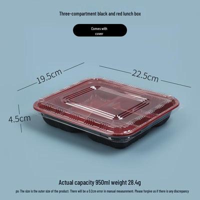Disposable 3-Compartment Meal Prep Containers