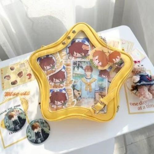 

Two-dimensional star bag women s new trendy five-pointed star sweet and cool backpack dual-purpose messenger bag women