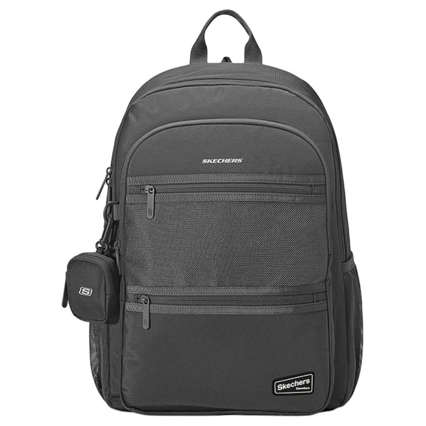 Skechers Water-Resistant Travel Commuter Lightweight Sporty Logo Fashion Fabric Backpack Unisex backpack Smoky-Gray L325U062-013P Smoky Gray