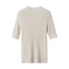 Elegant Fine-Spun Cashmere Mid-Sleeve Knit Turtleneck Pullover