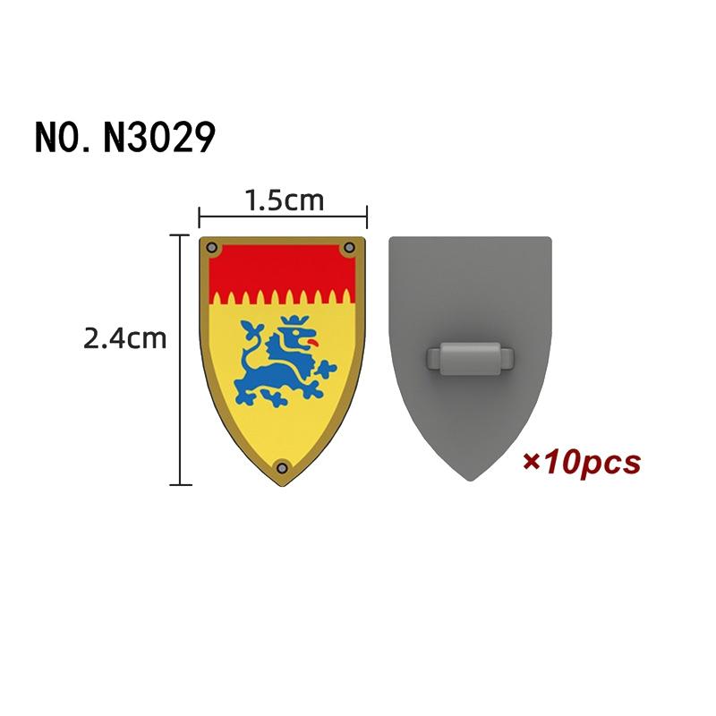 Medieval Castle Green Dragon Knight Building Blocks Figure Accessory Shield Vest Warhorse Cape Orc Flag Mount Wolf Toy Gift D123