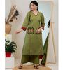 Women Party Wear Cotton Embroidered Kurta Pant Set Indian Bollywood Top Tunic Kurti Dress