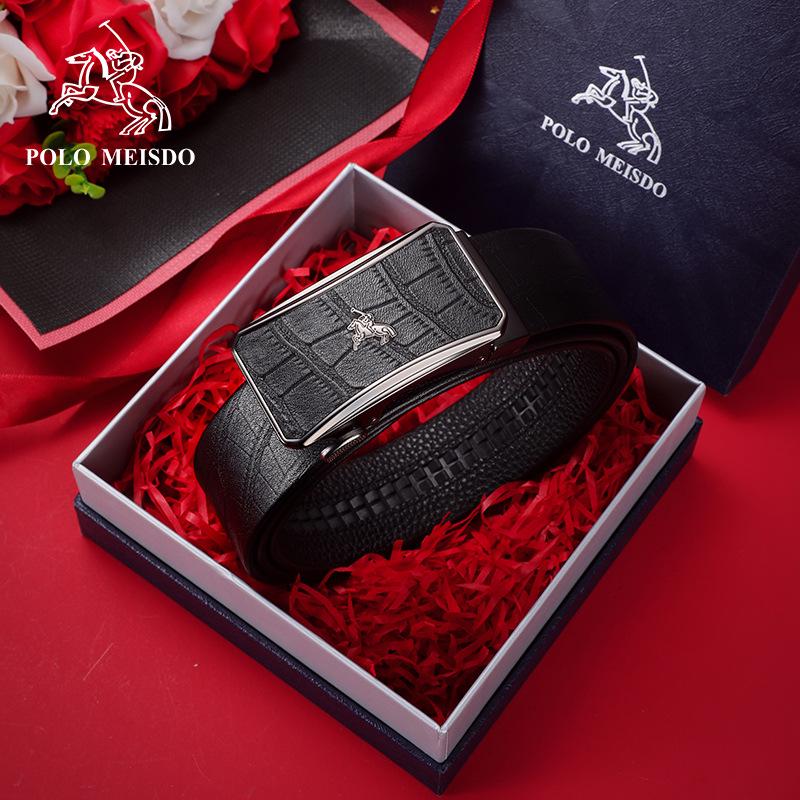 

Authentic Paul Messder British Leather Men s Automatic Buckle Belt - Luxury Brand High-End Waist Belt 120 cm