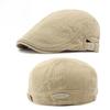 Unisex Reversible Corduroy Flat Cap Autumn Winter Warm Ivy Cap Dual Wear Retro British Beret Cabbie Hat Duckbill Cap