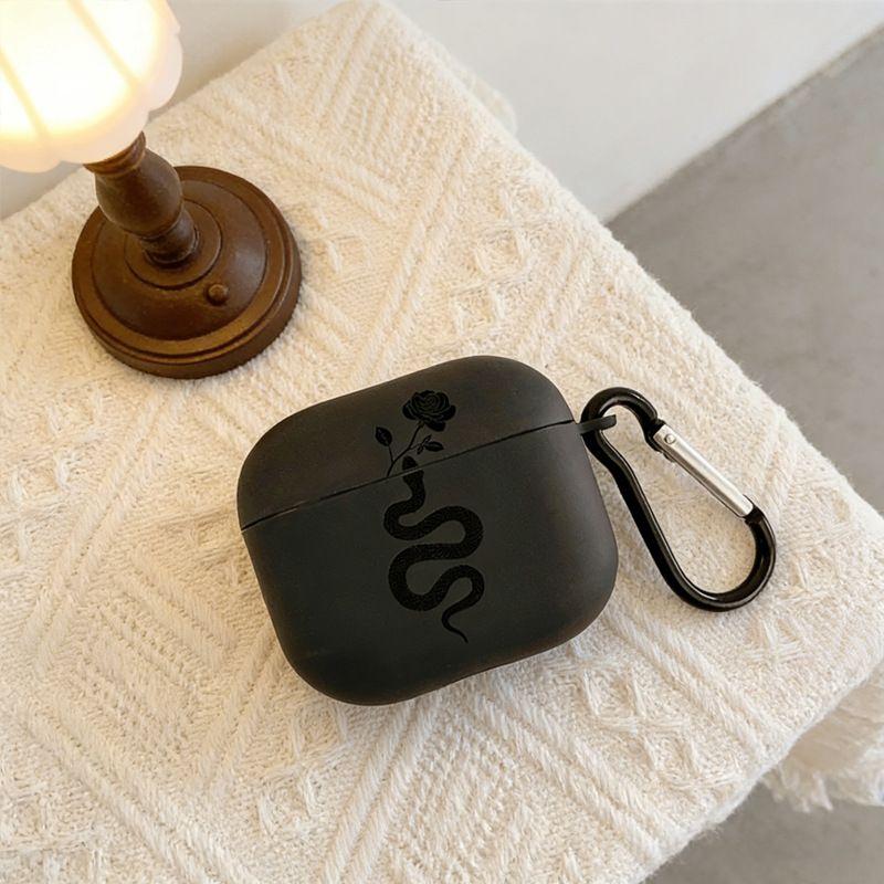 Cool Dragon Pattern Snake and Rose Earphone Cases Cover Case For Airpods 4 2 3 Pro 1 Pro3 Pro2