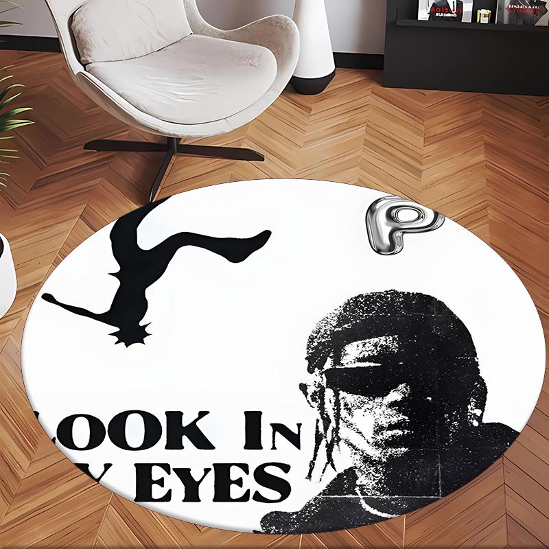 Travis Scott (1) Covor Rotund de Birou Covor Decorativ de Podea pentru Birou Dormitor Sufragerie și Spațiu de Acasă