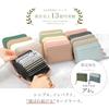 LASIEM Card Case Genuine Leather Cowhide Women's Men's Bellows Magnetic Skimming Prevention Zipper Card Holder Credit Card (Silver Zipper/Tsunoshima)