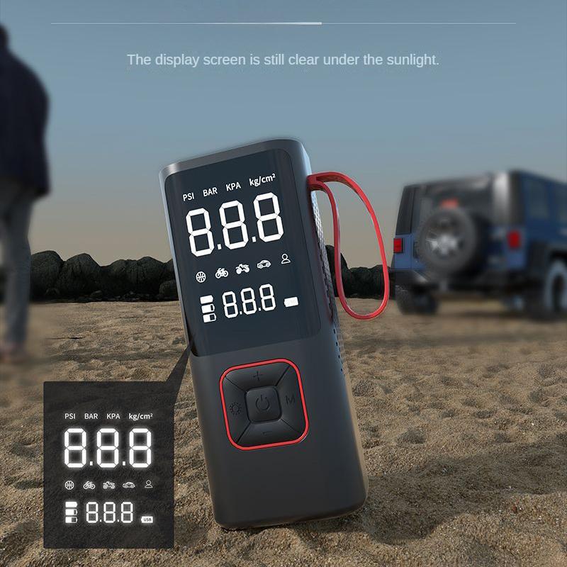 2000*3 MAH Car Wireless Air Pump Portable Air Compressor for Car Bicycle Ball Inflator 150PSI with Cigarette Lighter and USB Charging Cable