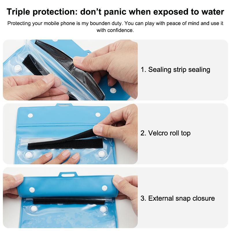 Large Capacity Waterproof Phone Case Adjustable Touch Screen Swimming Waist Bag, Underwater Bag Mobile Belt Bag Protector Pouch