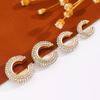 Copper C Shape Ear Cuff Crystal Gold Jewelry Punk No Piercing Earrings  Women