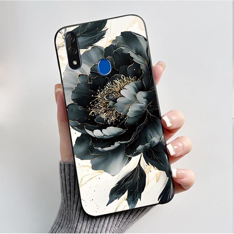 Printing Pattern Case For ZTE Blade V10 Fundas Shockproof Coque Capa Soft Silicone Black Shell Cover Cute Flower Cartoon Casing