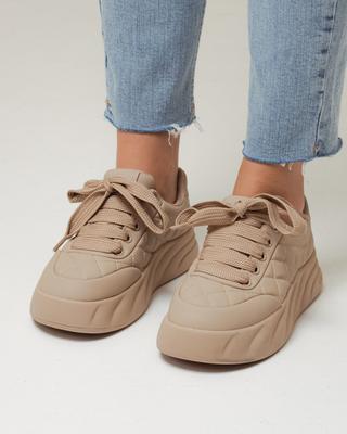 Plateau-Sneaker Prima d'Arte 8508 36 beiges Leder