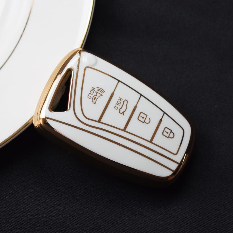 For Hyundai Grandeur Hg Sedan Genesis G80 Santa Fe 3Dm Grand Santafe Ix45 Equus Azera Tpu Remote Key Case Cover Holder Fob