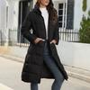 Women's Long Puffer Jacket Winter Warm Quilted Coat Long Sleeve Zip Up Outwear with Hood Casual Outfits Streetwear Autumn