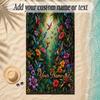 Birds Theme Soft Beach Towel Personalized Custom Name Text Towel Portable for Beach Pool Travel