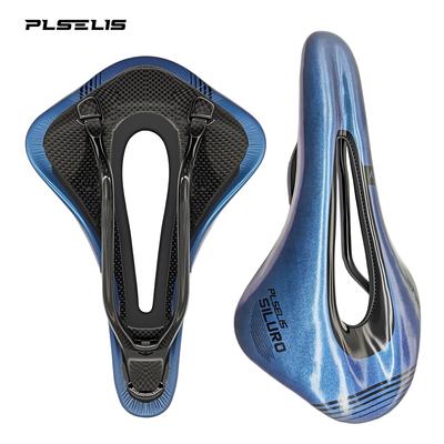 Plselis Carbon Fiber Road Bike Seat Lightweight Hollow Breathable Design 130g Road Bike Saddle Riding Accessories