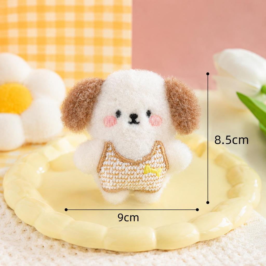 Soft Cute Cartoon Puppy Plush Toy Keychain Bag Charm Pendant