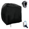 Outdoor Wall Charging Unit Cover, Black Cloth Cover for Rain Dust Contact Around a Residential Dock Housing Shell Near Garage Entry Space