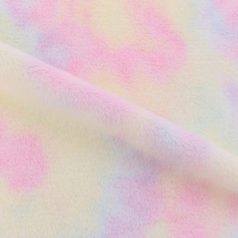 Gradient Iridescent Faux Rabbit Fur Fabric for Autumn/Winter - 100% Polyester, Ideal for Bags, Luggage, Home Textiles, Shoes, and Home Furnishings.