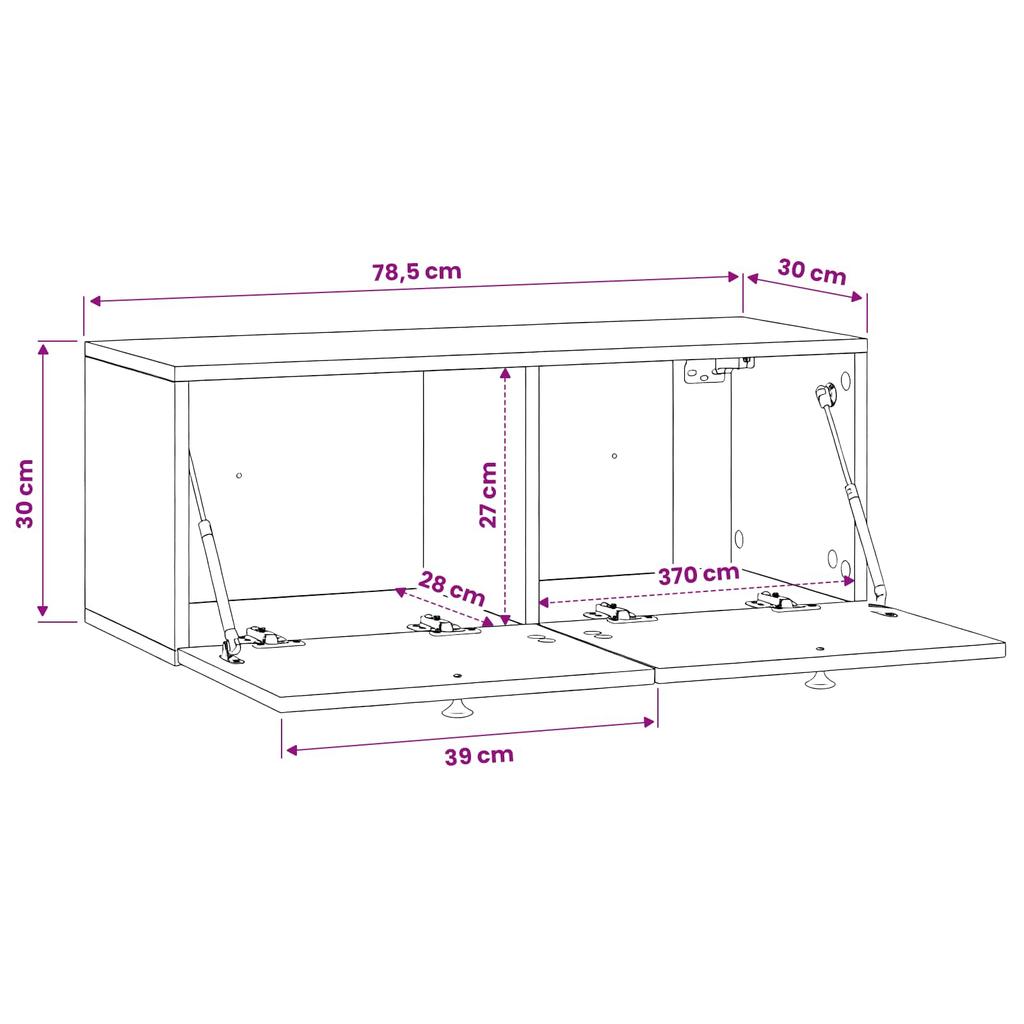 Wall Mounted TV Cabinet Concrete Grey 78.5 x 31 x 30 cm