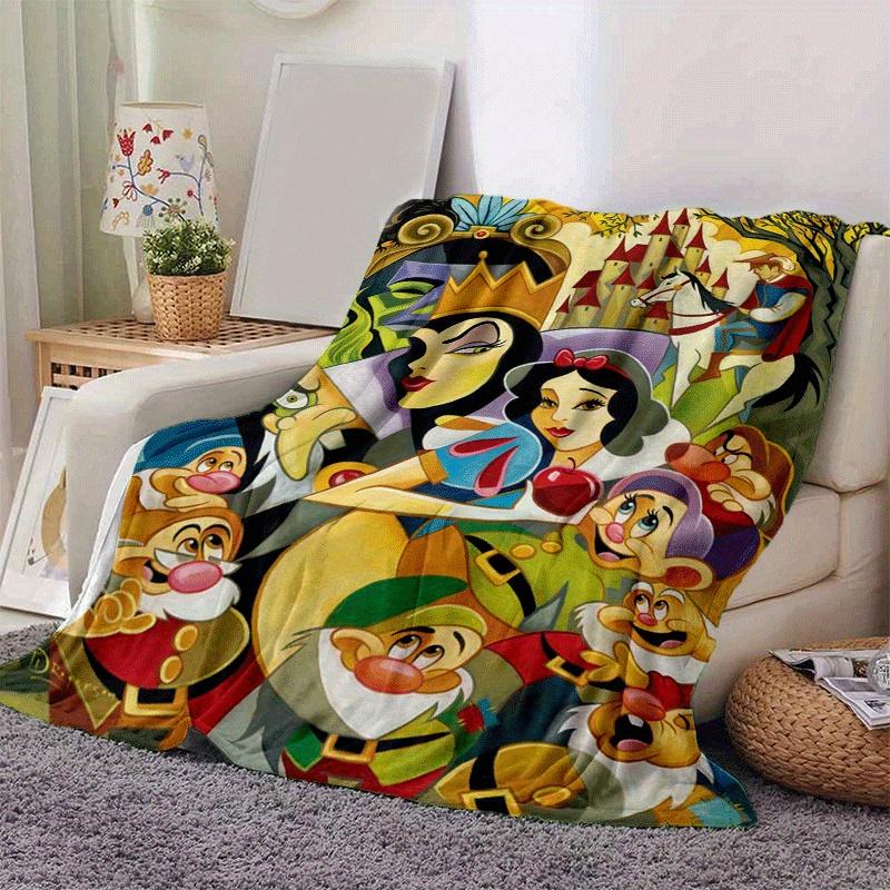1pc Snow White and The Seven Dwarfs Printing Blanket - Soft, All-Season Throw for Office Blanket, | Personalized Gift with Adorable Cartoon Design