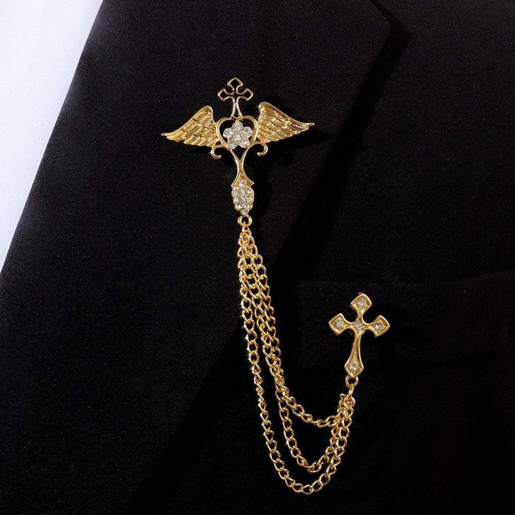 Baroque Rhinestone Pearl Corsage Necklace Brooch - Retro British Court Suit Accessory