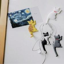 Магнитная наклейка на холодильник с мультяшным котом, магнит на холодильник, подвесной крючок, магнит на холодильник, крючок, дверь, украшения дома, сувенир