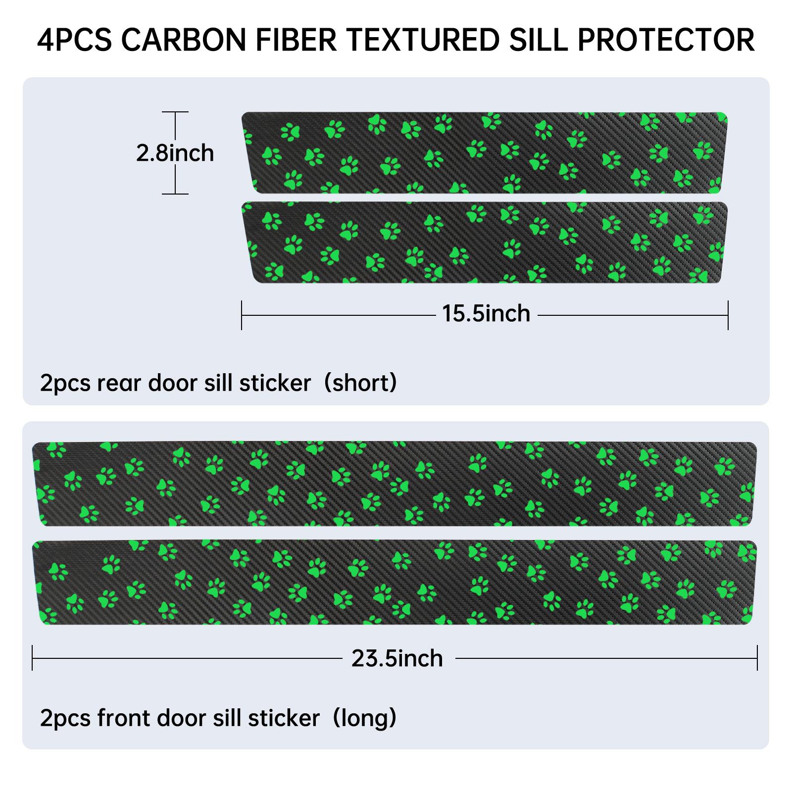

4 шт. симпатичные наклейки из углеродного волокна для защиты порога двери, наклейки против царапин, аксессуары для внешнего вида автомобиля