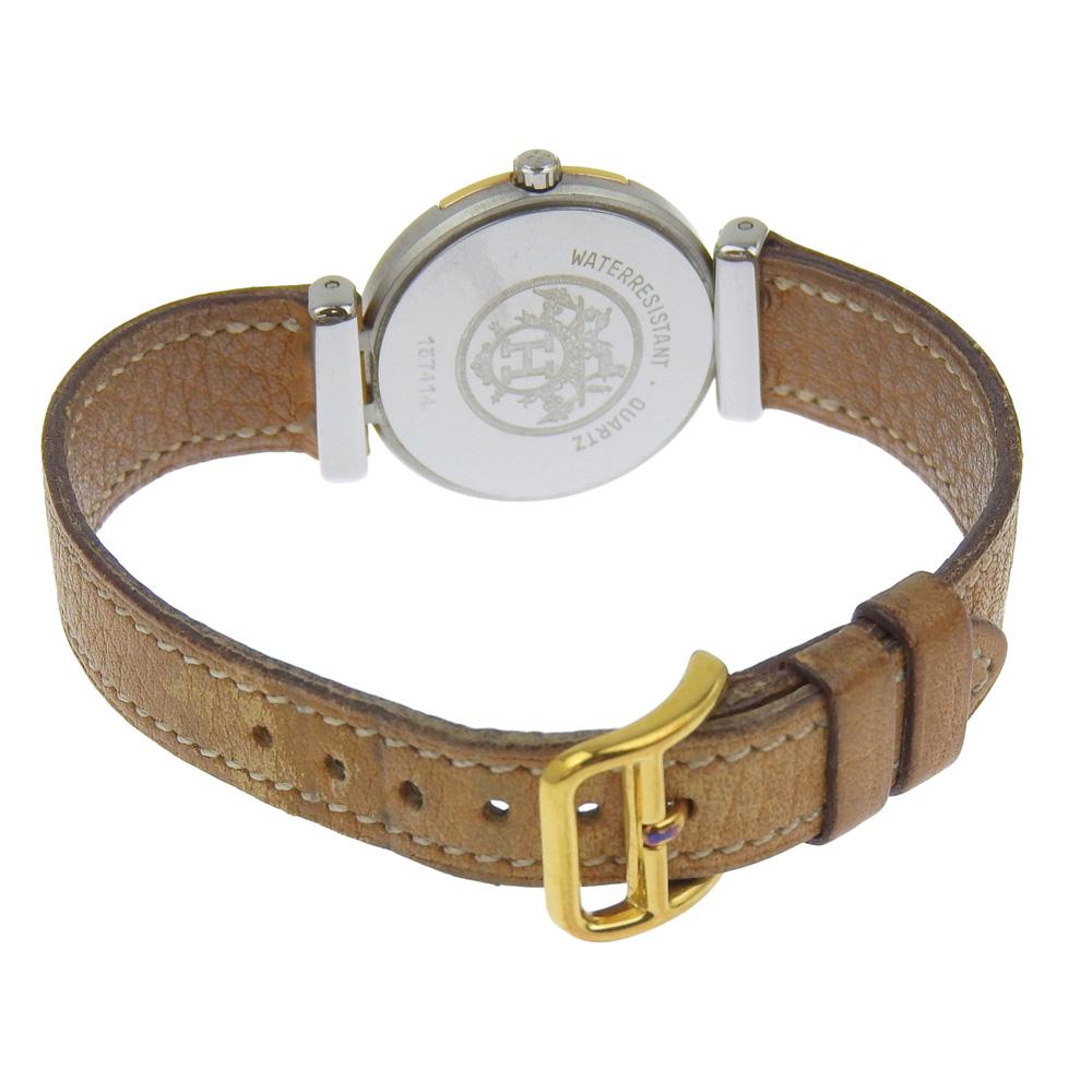 Hermes Windsor Watches beigeDial Stainless Steel/leather Quartz Analog Display Women Used