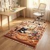 Cat Theme Crystal Velvet Rug Personalized Custom Name Text Soft Floor Mat Home Decor