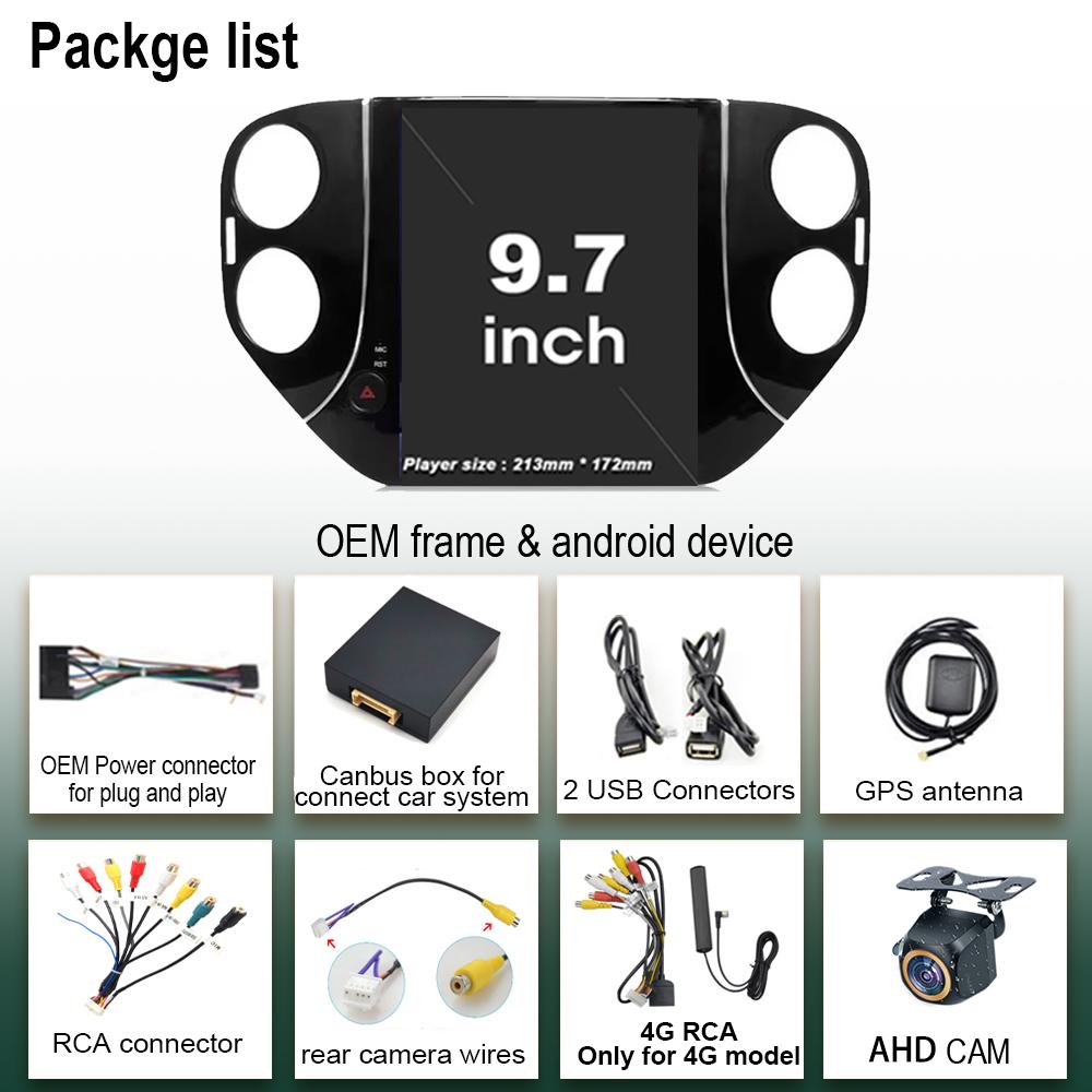 9.7 inch Android Car Radio For VW Volkswagen Tiguan 1 NF 2010 - 2016 4G Wireless CarPlay Multimedia Player GPS Android Auto