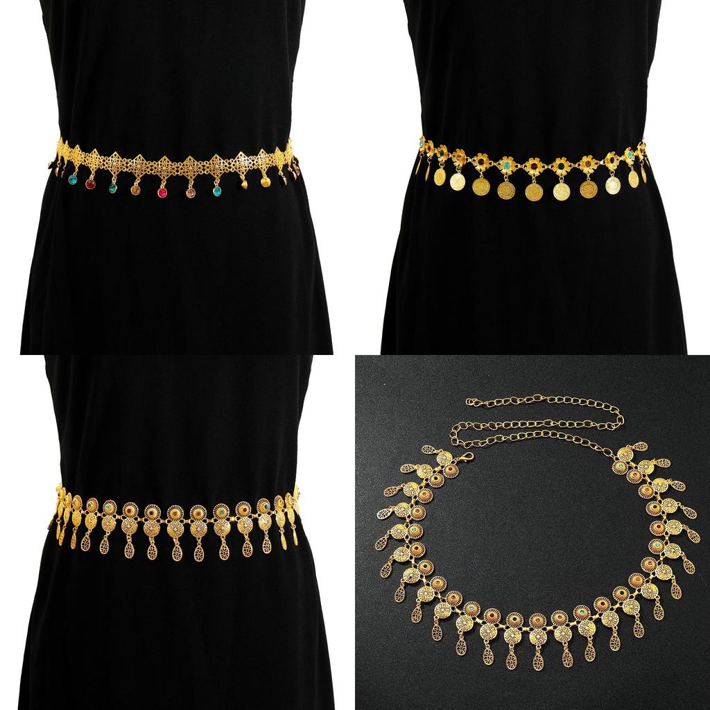 Metal Waist Chain For Women With Hollow Carving And Dangle Waterdrop Pendant Summer Fashion Accessory