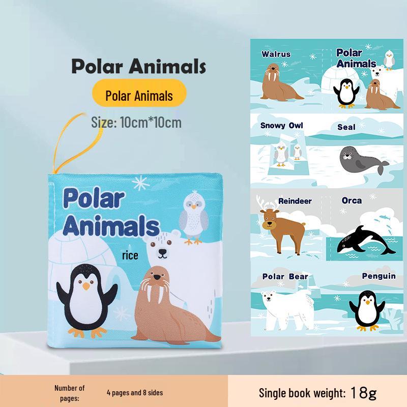 Baby Cognitive Cloth Book: Ocean, Forest & Farm Animals - Tear-Resistant & Interactive