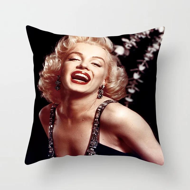 Marilyn Monroe Cushion Cover Decorative Polyester Sofa Throw Pillow Cover Retro Women Super Stars Pillowcase Home Decor 45X45CM