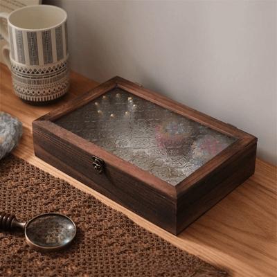 Retro Wooden Flip Cover Storage Box Dustproof Humidity Proof Desktop Jewelry Box Oxidation Proof Home Use Utility Box Outdoor