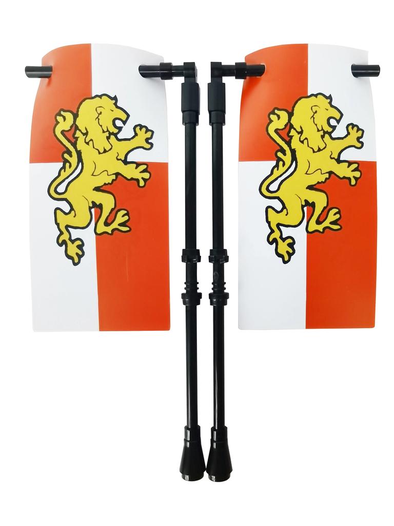 Klocki Budowanie Flag Miasta-Państwa Średniowieczne Postać Wojskowa Flaga Broń Starożytne Święte Cesarstwo Rzymskie Jerozolima Rycerz Świętego Łazarza Legion Zabawka