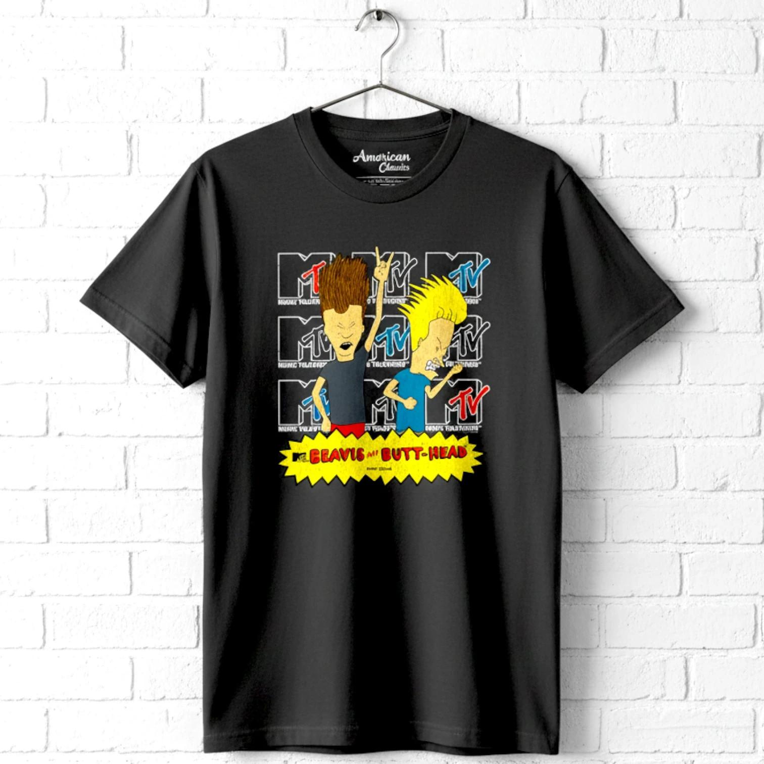 Beavis and Butthead Rockin Out on MTV Men s T Shirt XXL