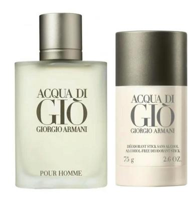 Giorgio Armani Set: Acqua Di Gio, Eau De Toilette, For Men, 100 Ml + Acqua Di Gio, Anti-Perspirant, Deodorant Stick, For Men, 75 G